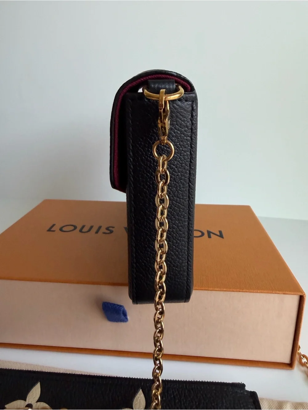 Authentic Louis Vuitton Felicie Pochette Bicolor Black Noir & Cream Crossbody